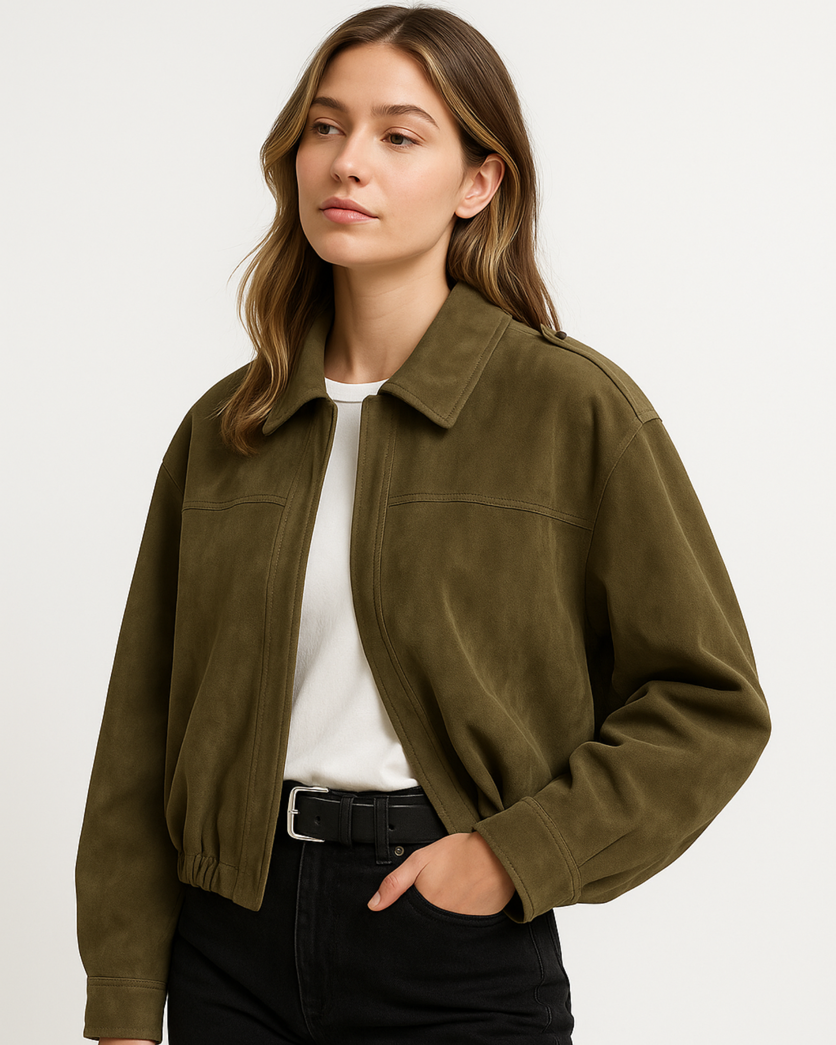 Sena Faux Suede Bomber