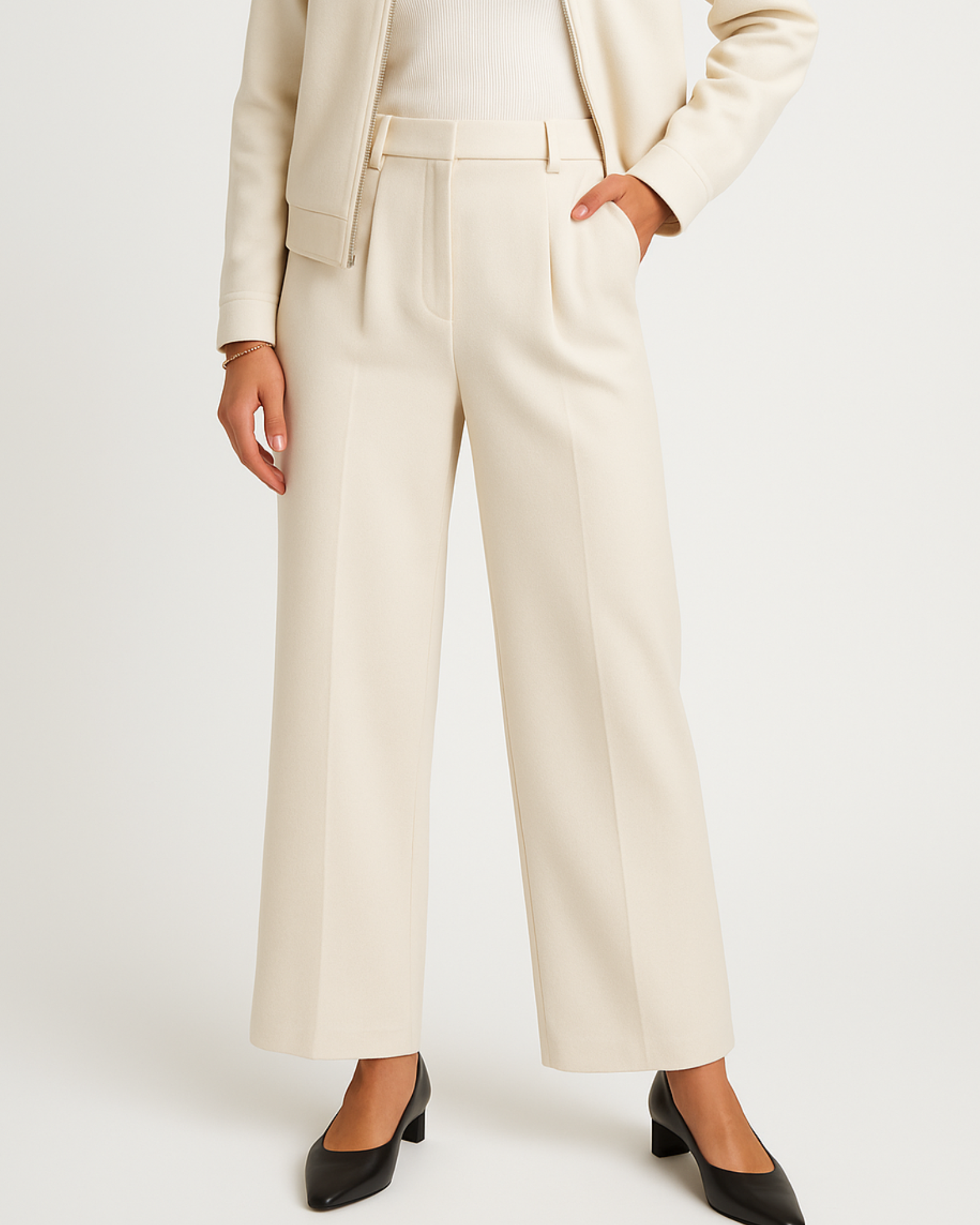 Roux Structured Wide-Leg Pants