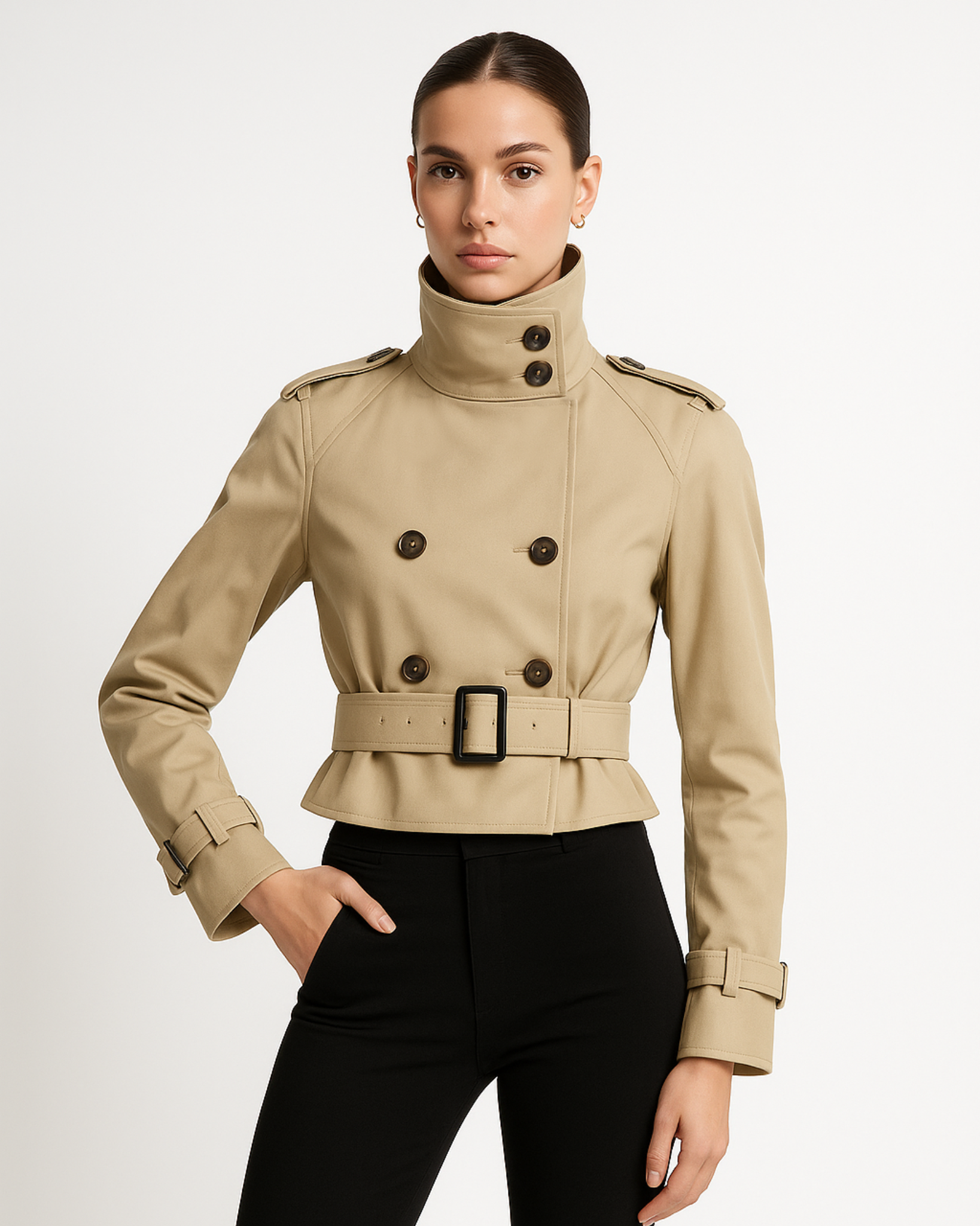 Arden Belted Cropped Trench