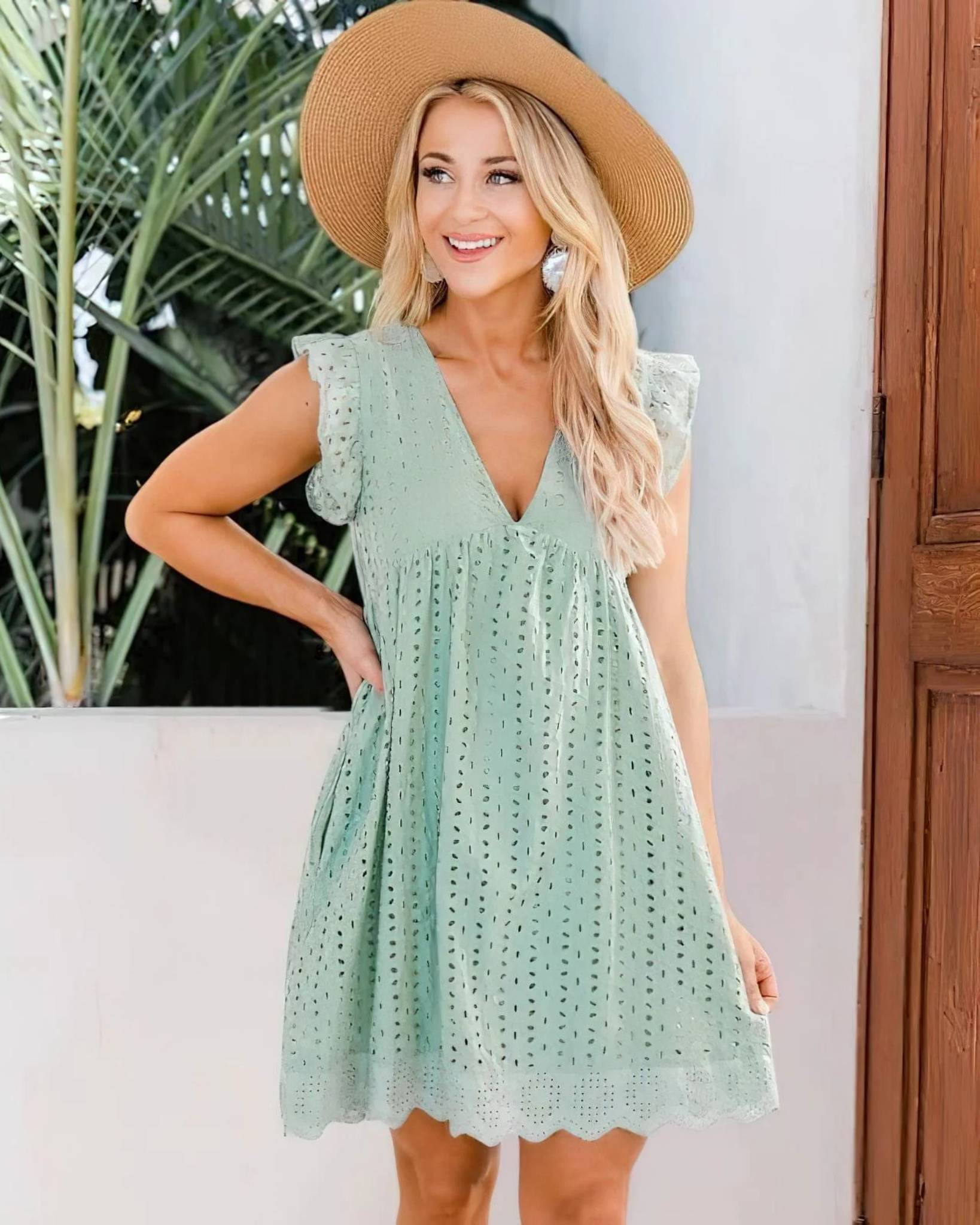 Solei Eyelet Flutter Dress - No Chafe Dress