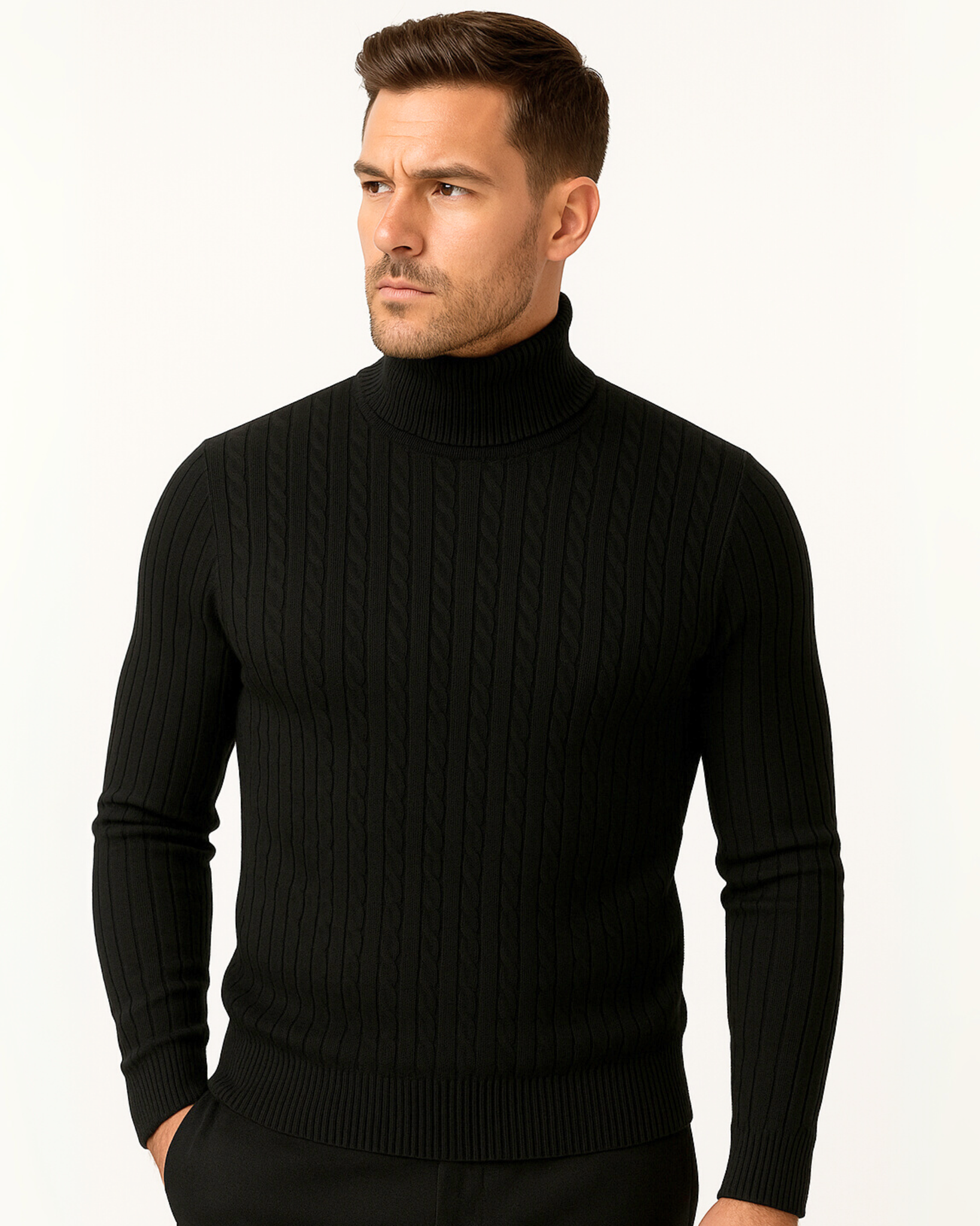 Kyle Cable Knit Turtleneck