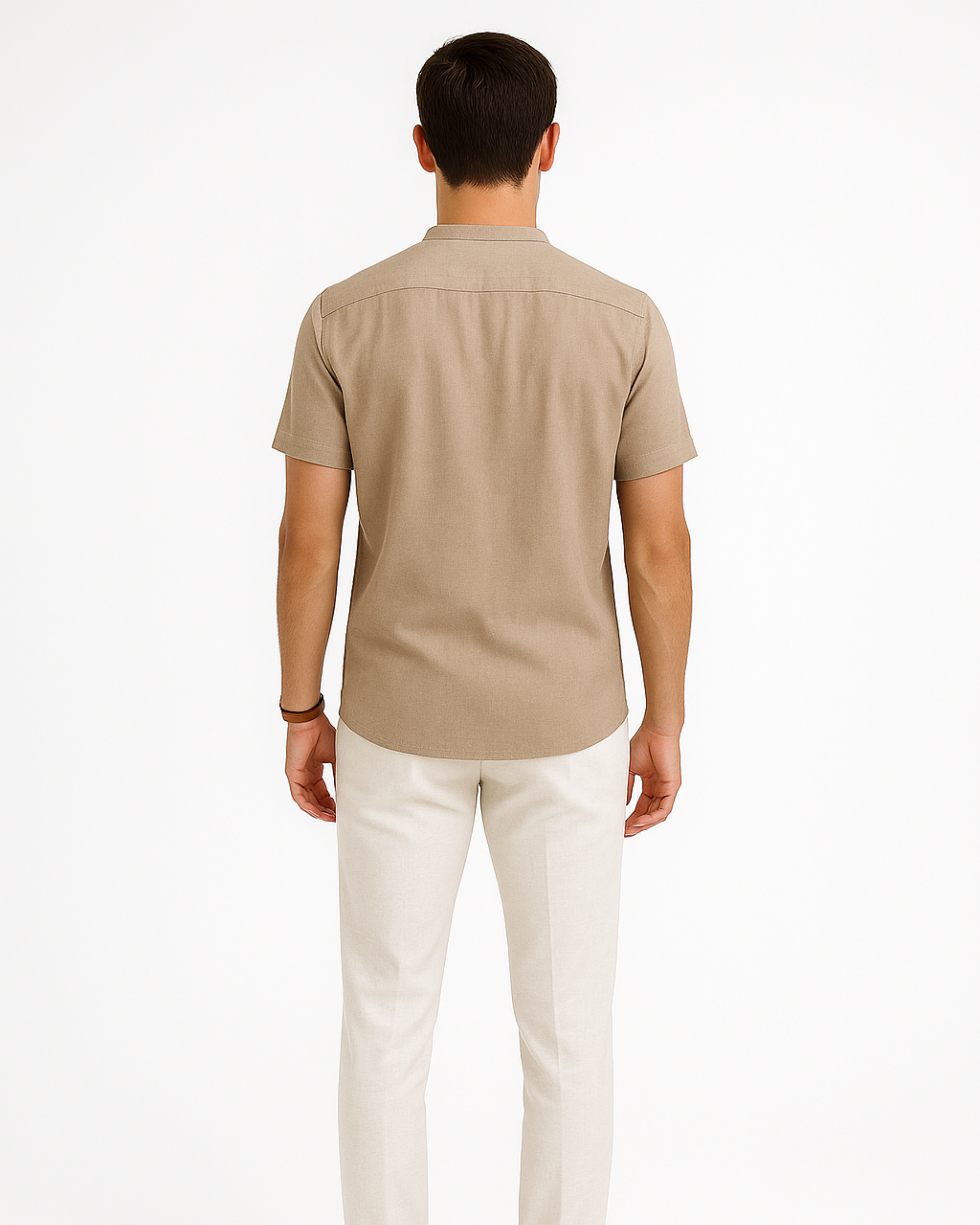 Theo Mandarin Linen Collar Shirt
