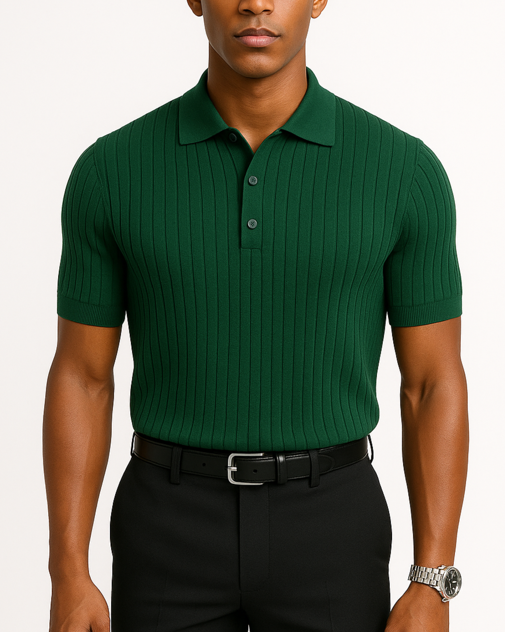 Niko Ribbed Knit Polo