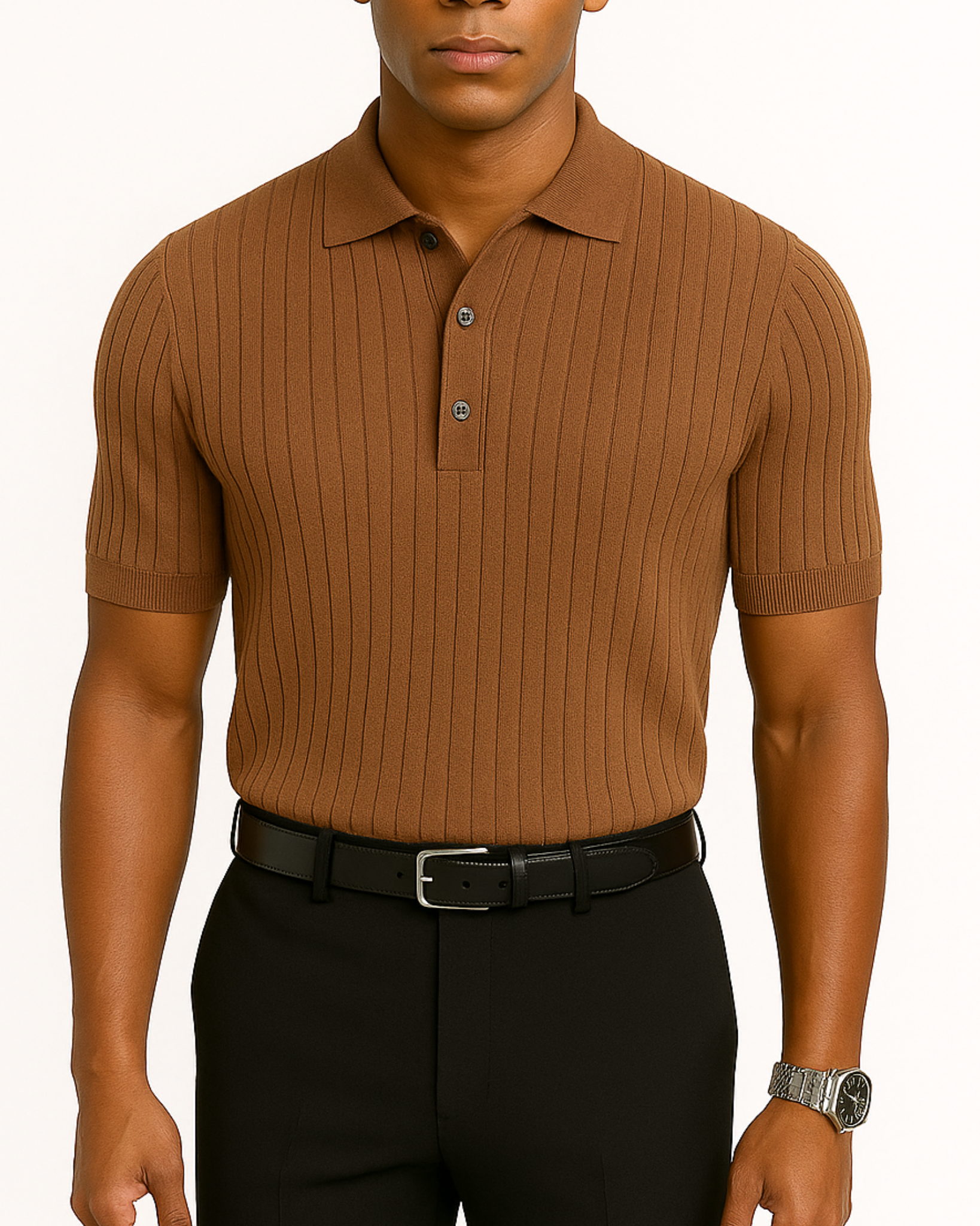 Niko Ribbed Knit Polo