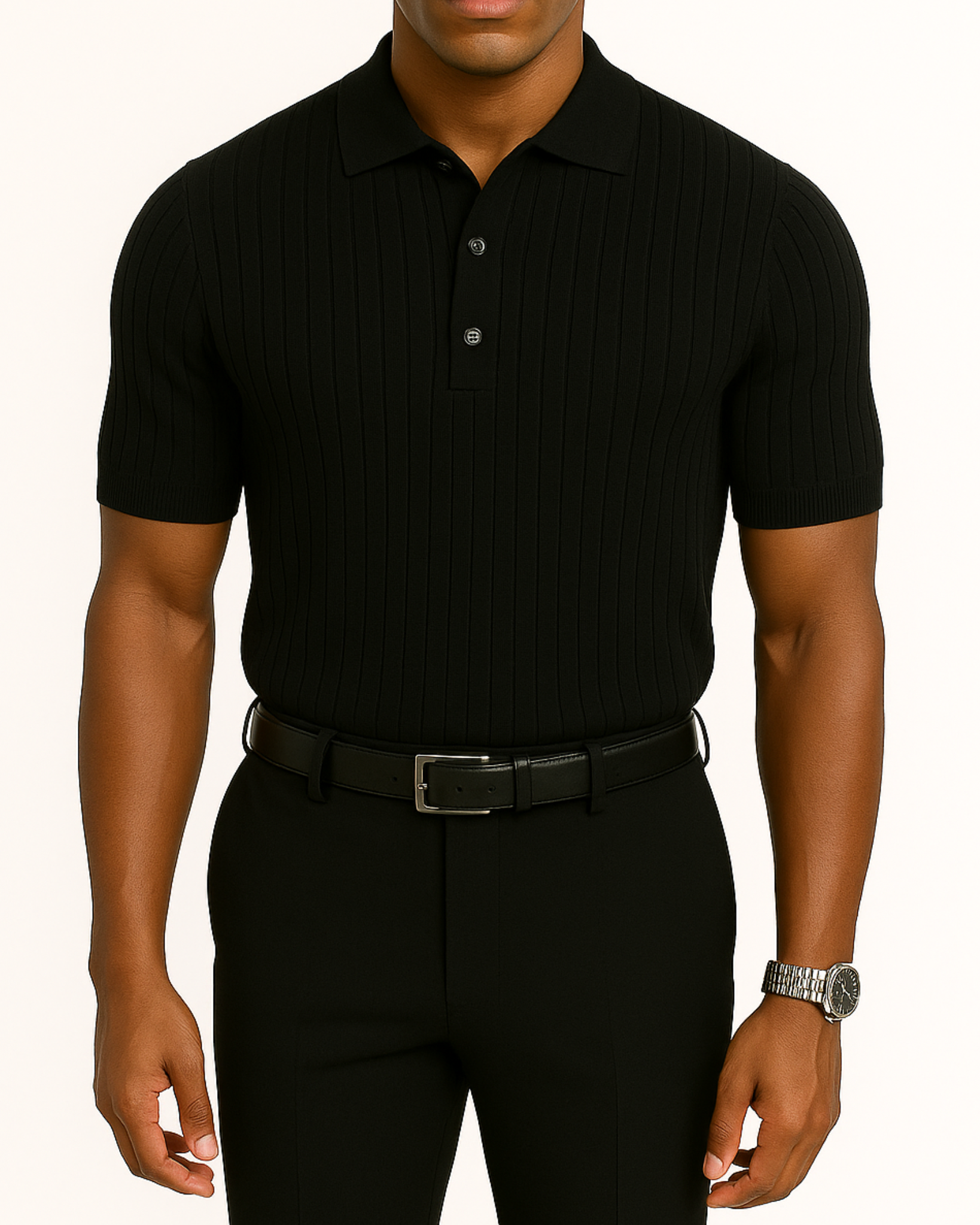 Niko Ribbed Knit Polo