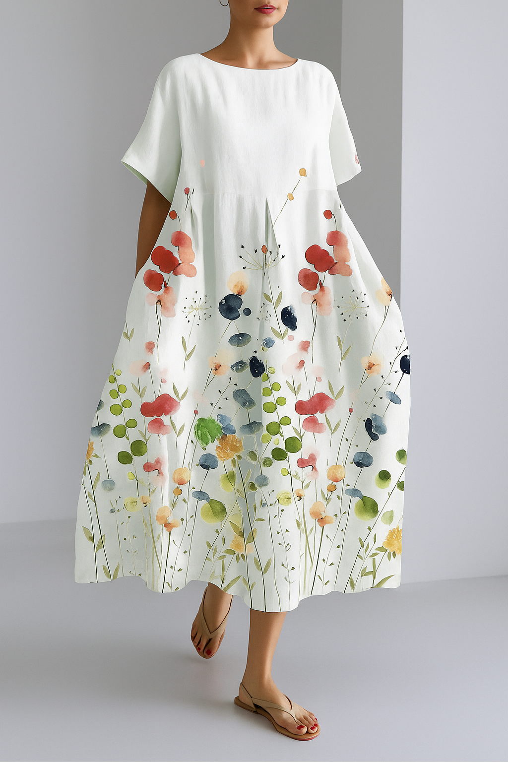 Mira Watercolor Cocoon Dress
