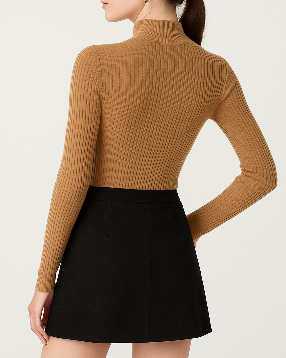 Arwen Ribbed Zip Turtleneck