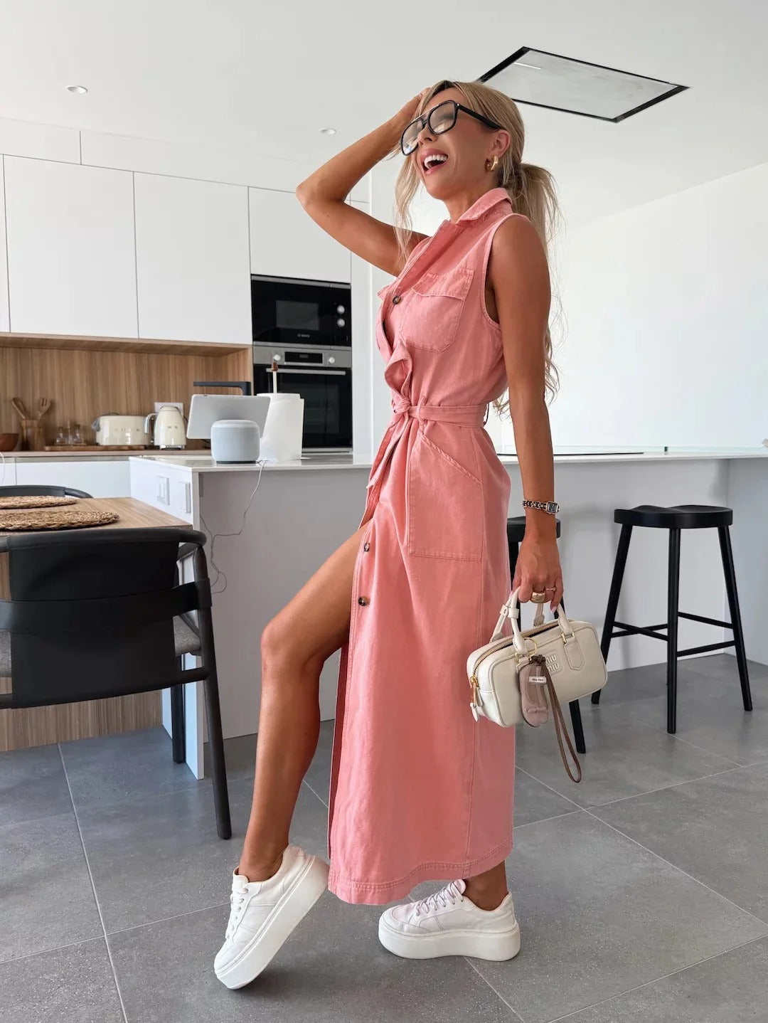 Siena Button-Up Denim Dress