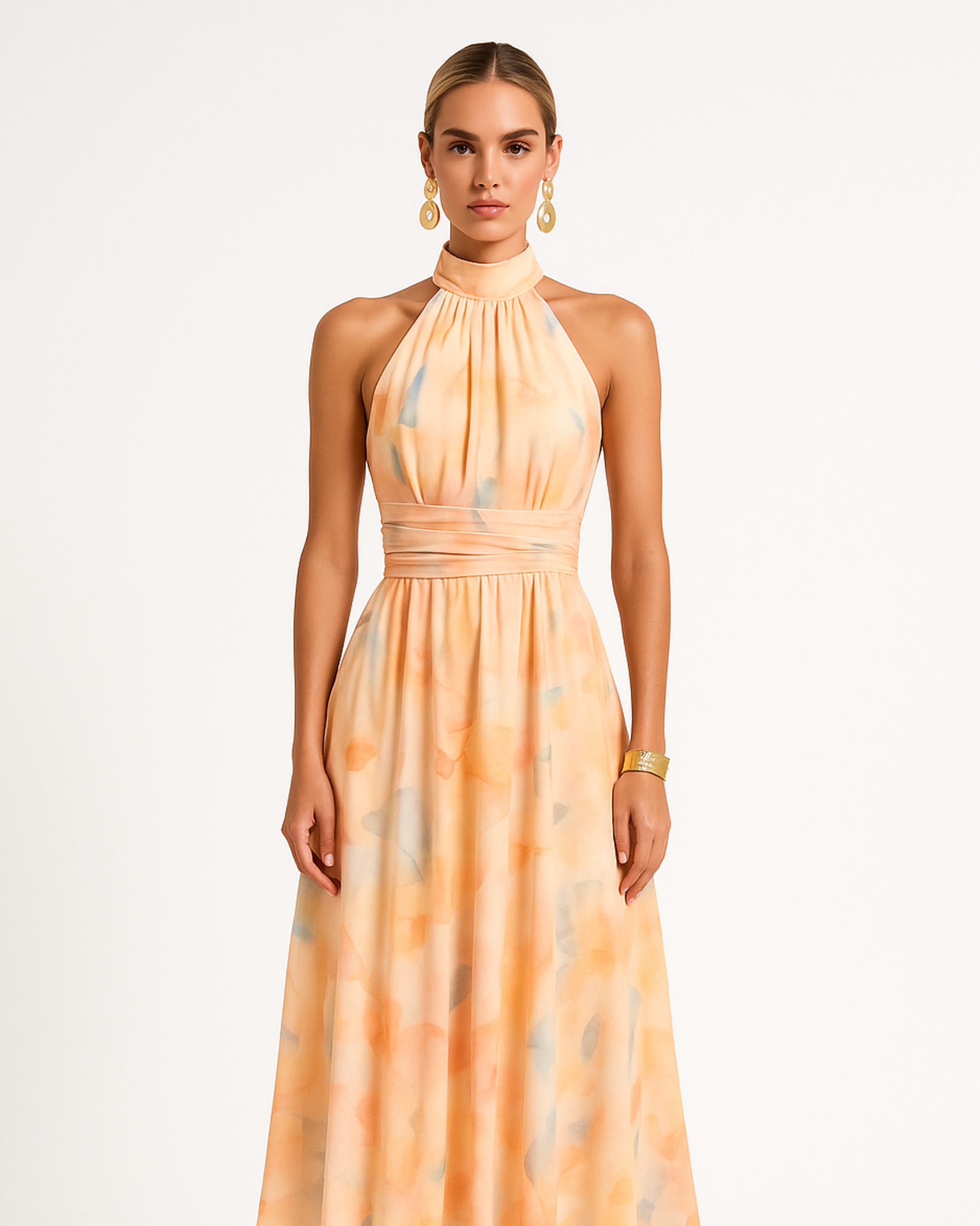 Seraphina Watercolor Halter Dress
