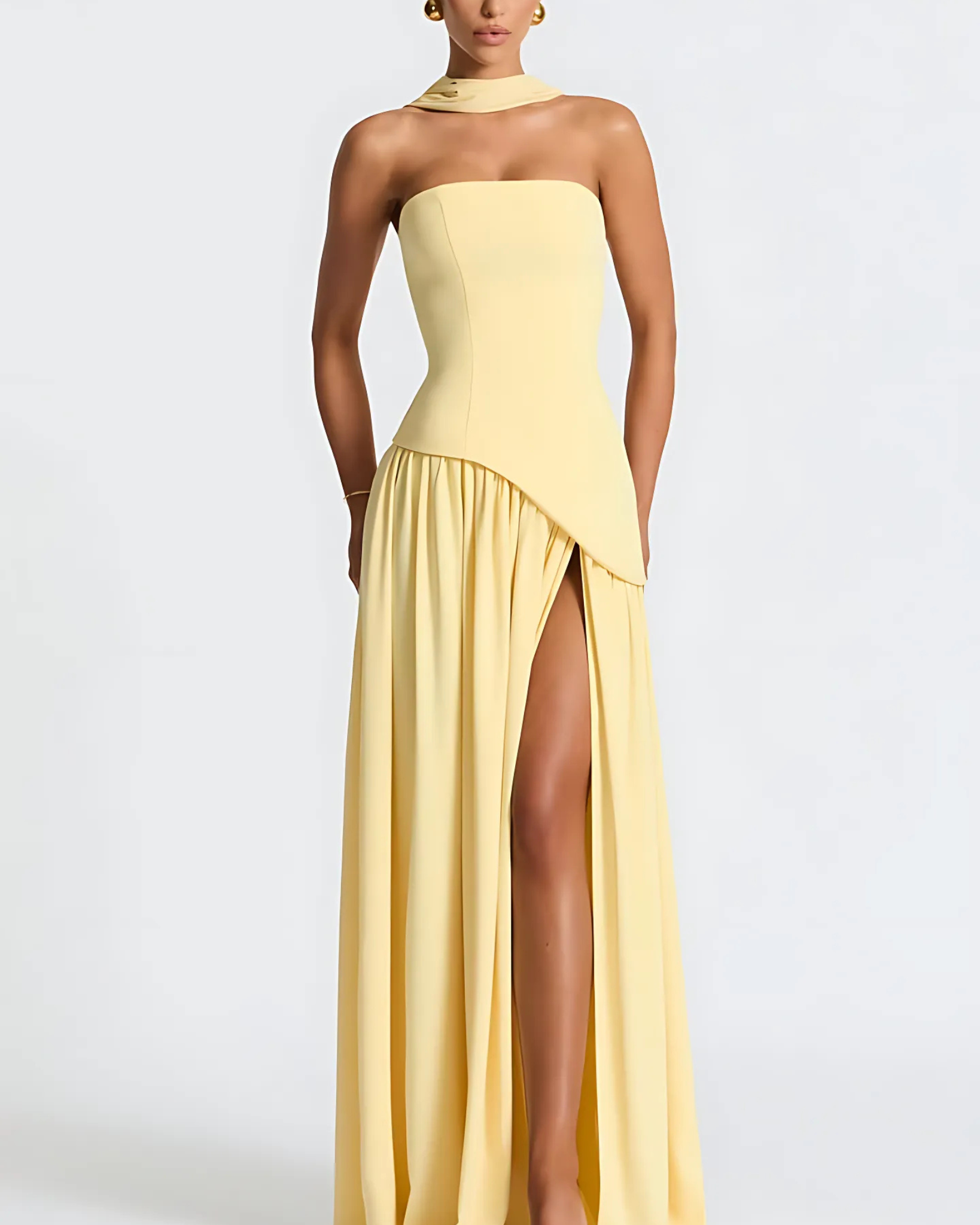Celeste Strapless Drape Gown