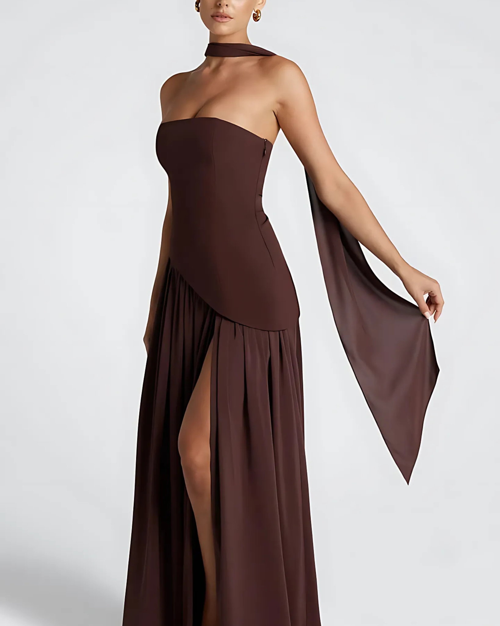 Celeste Strapless Drape Gown