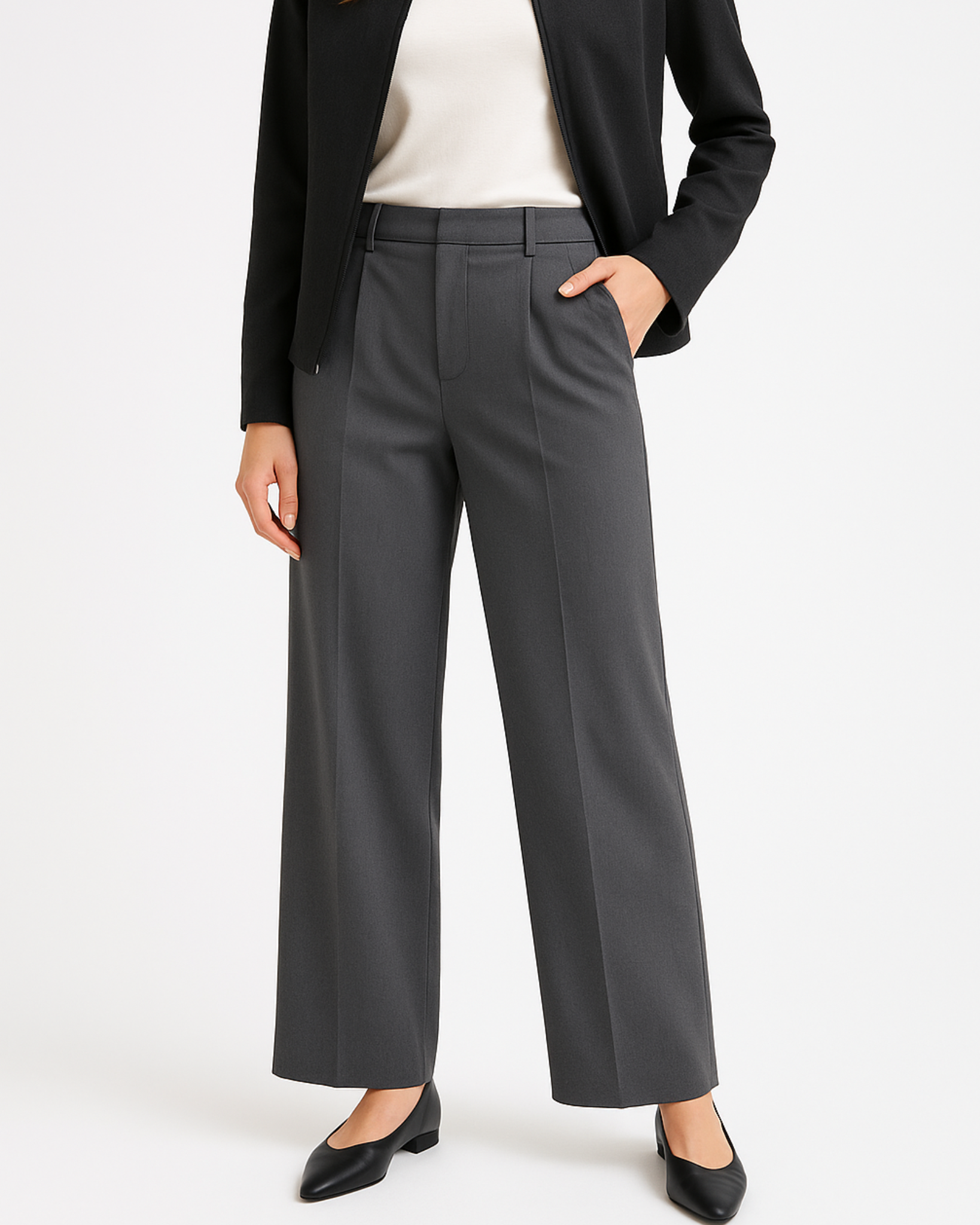 Roux Structured Wide-Leg Pants