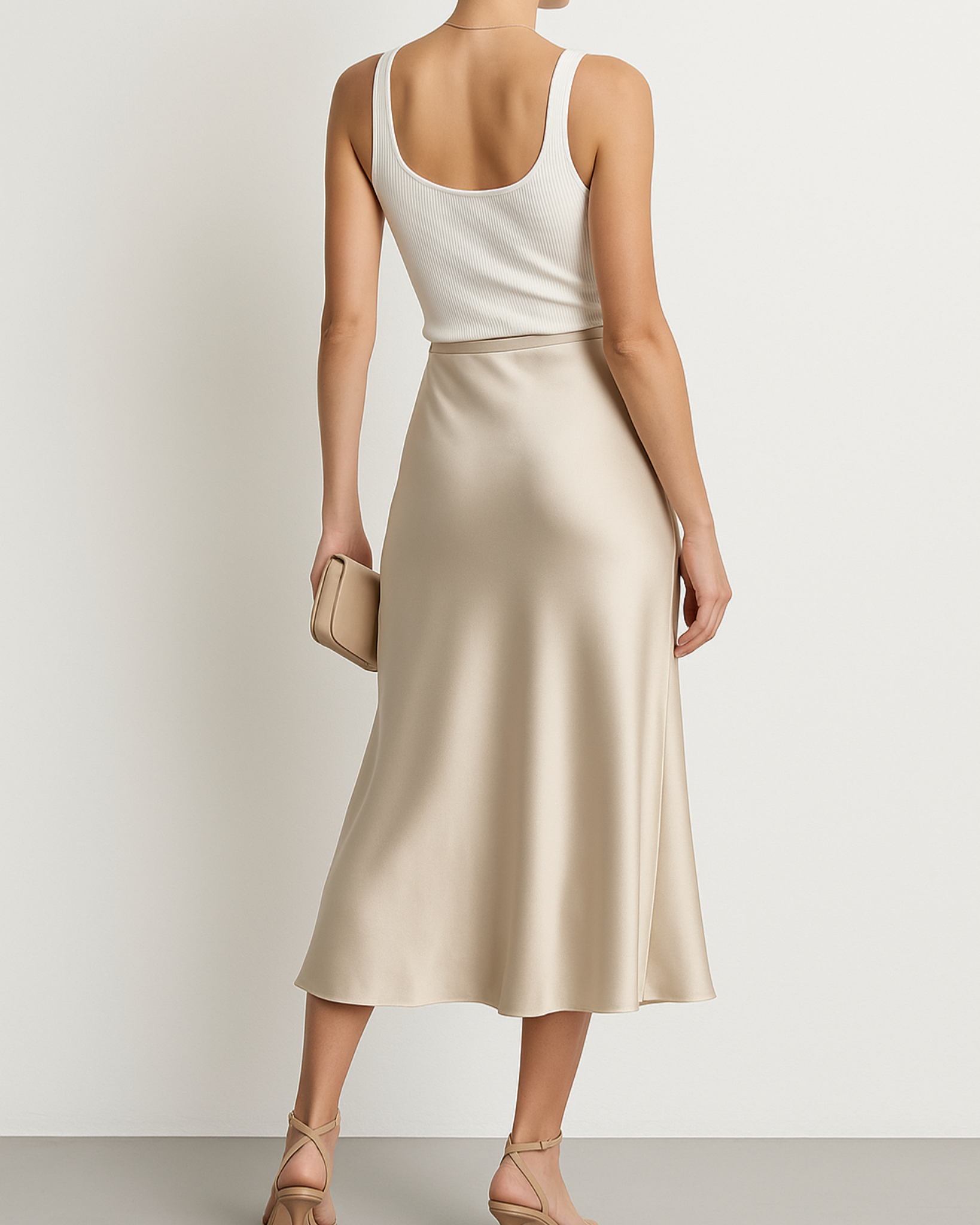Kael Satin Midi Skirt