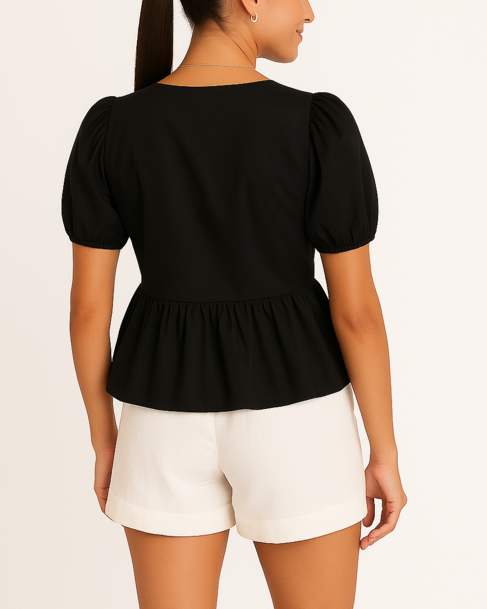 Evie Puff Sleeve Bow Top