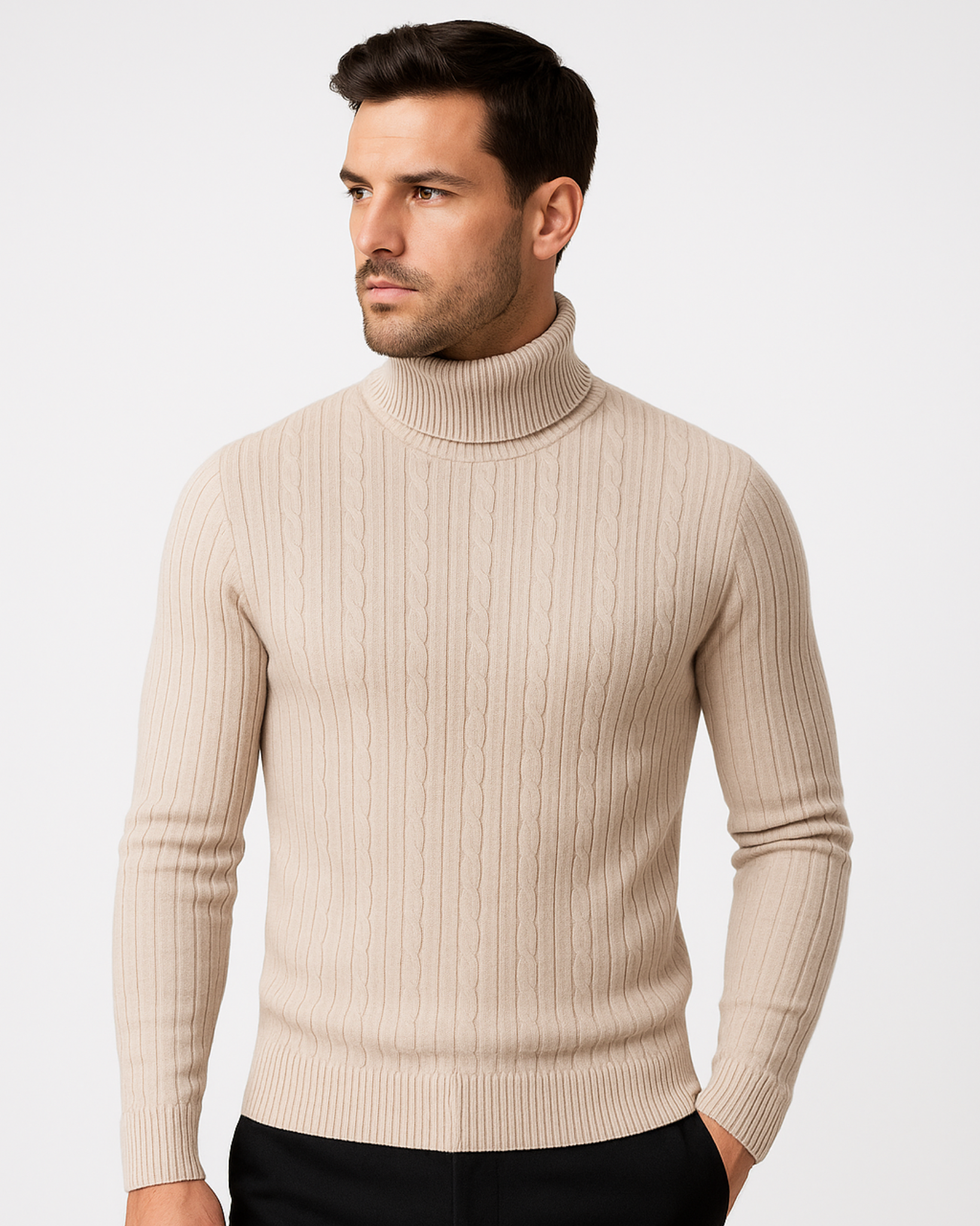 Kyle Cable Knit Turtleneck