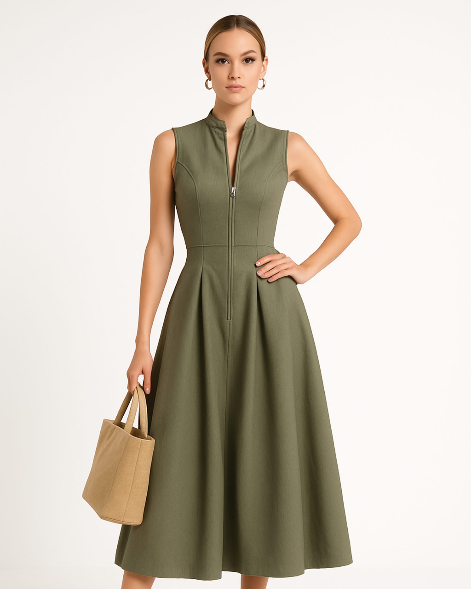 Arlen Tailored Zip Midi