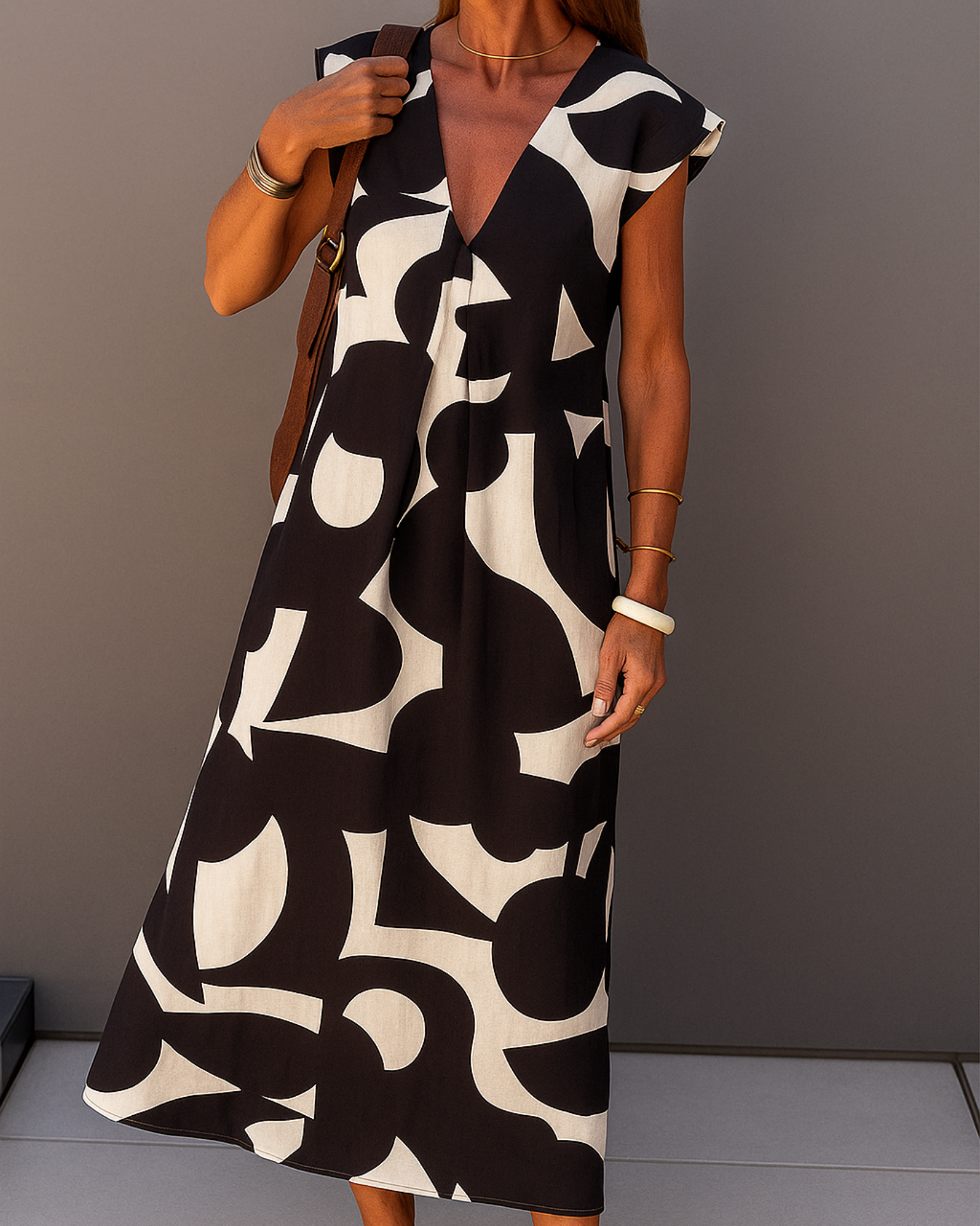 Zarita Monochrome Art Dress
