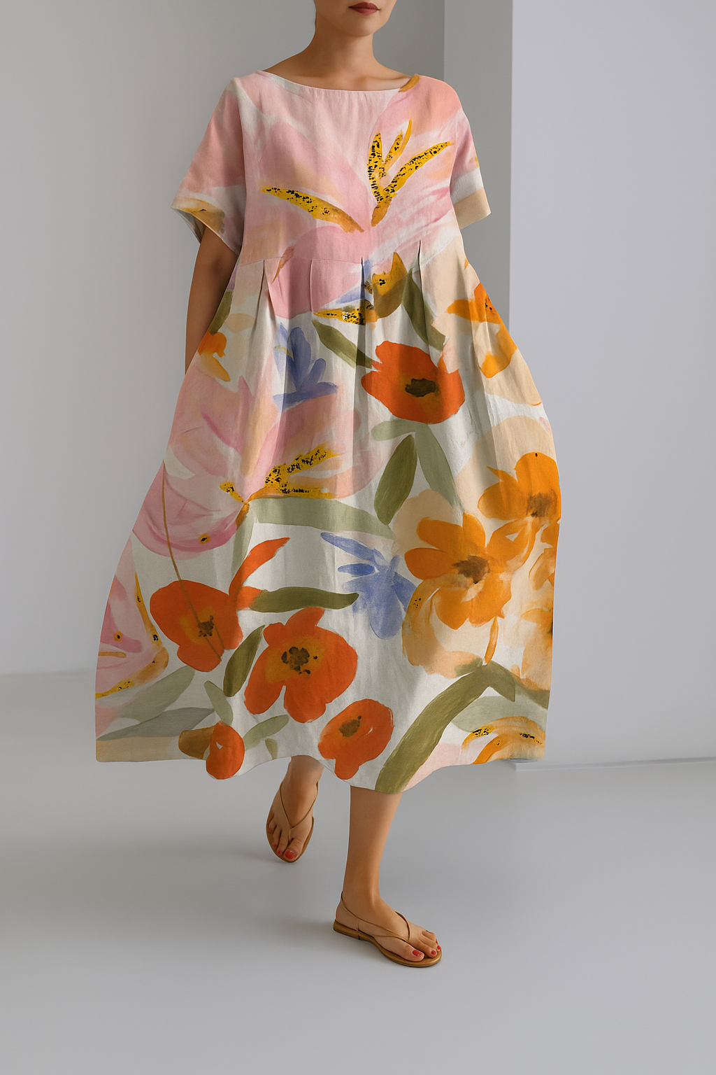 Mira Watercolor Cocoon Dress