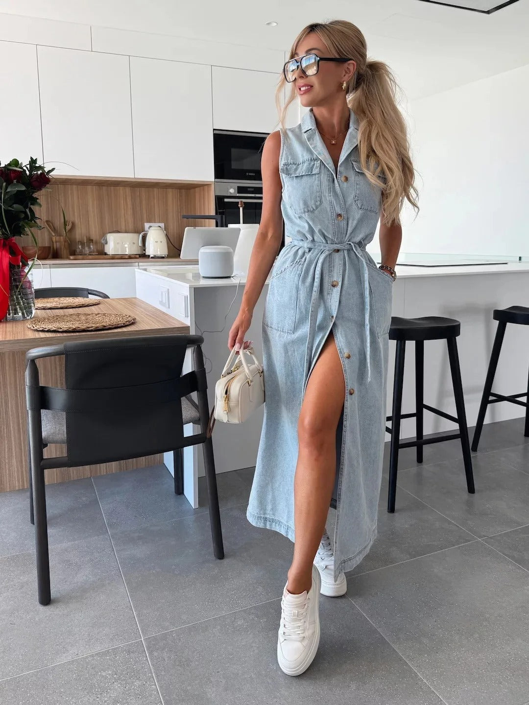 Siena Button-Up Denim Dress