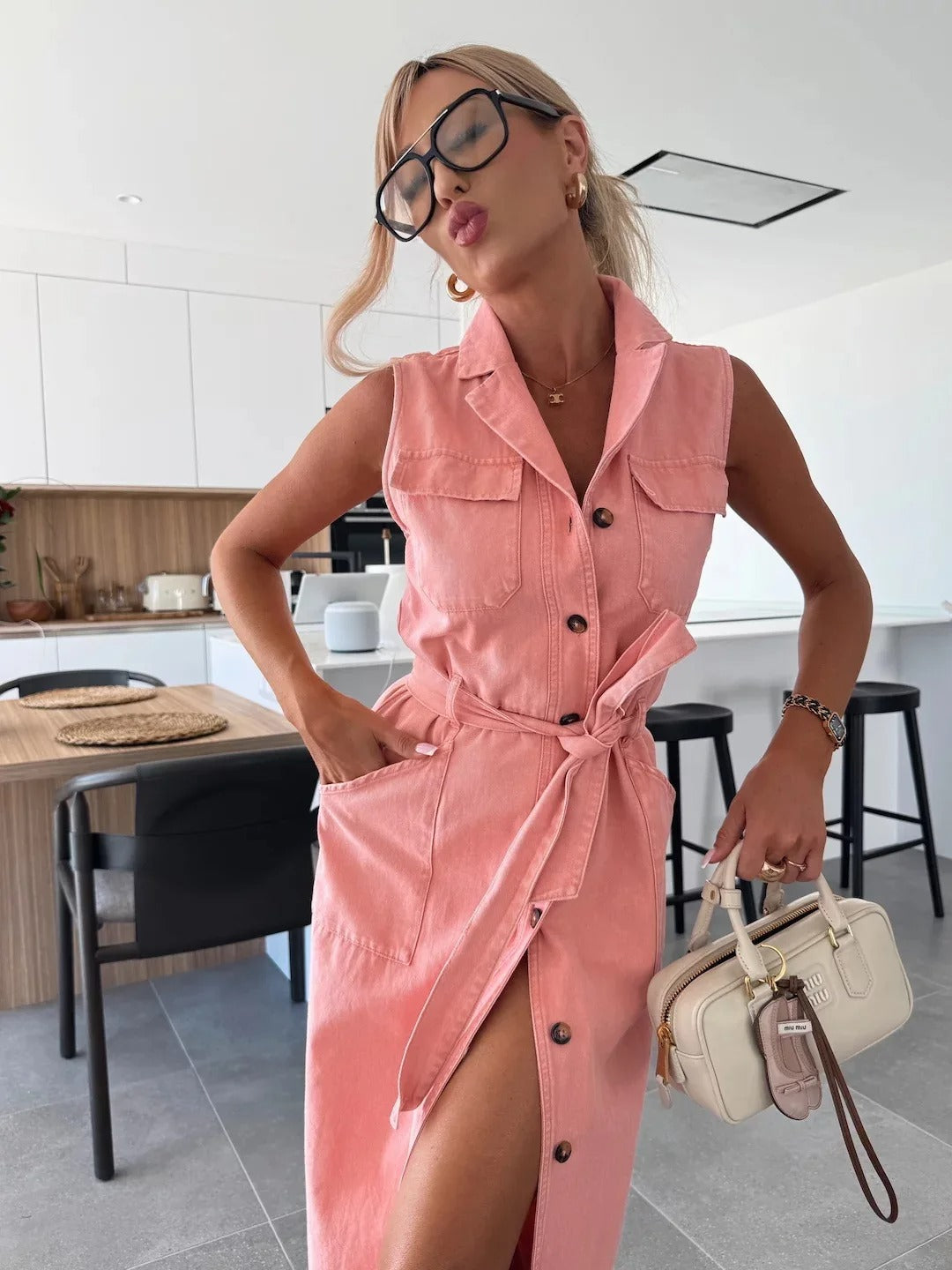 Siena Button-Up Denim Dress