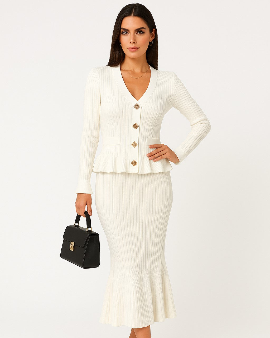 Alia Elegant Ribbed Set