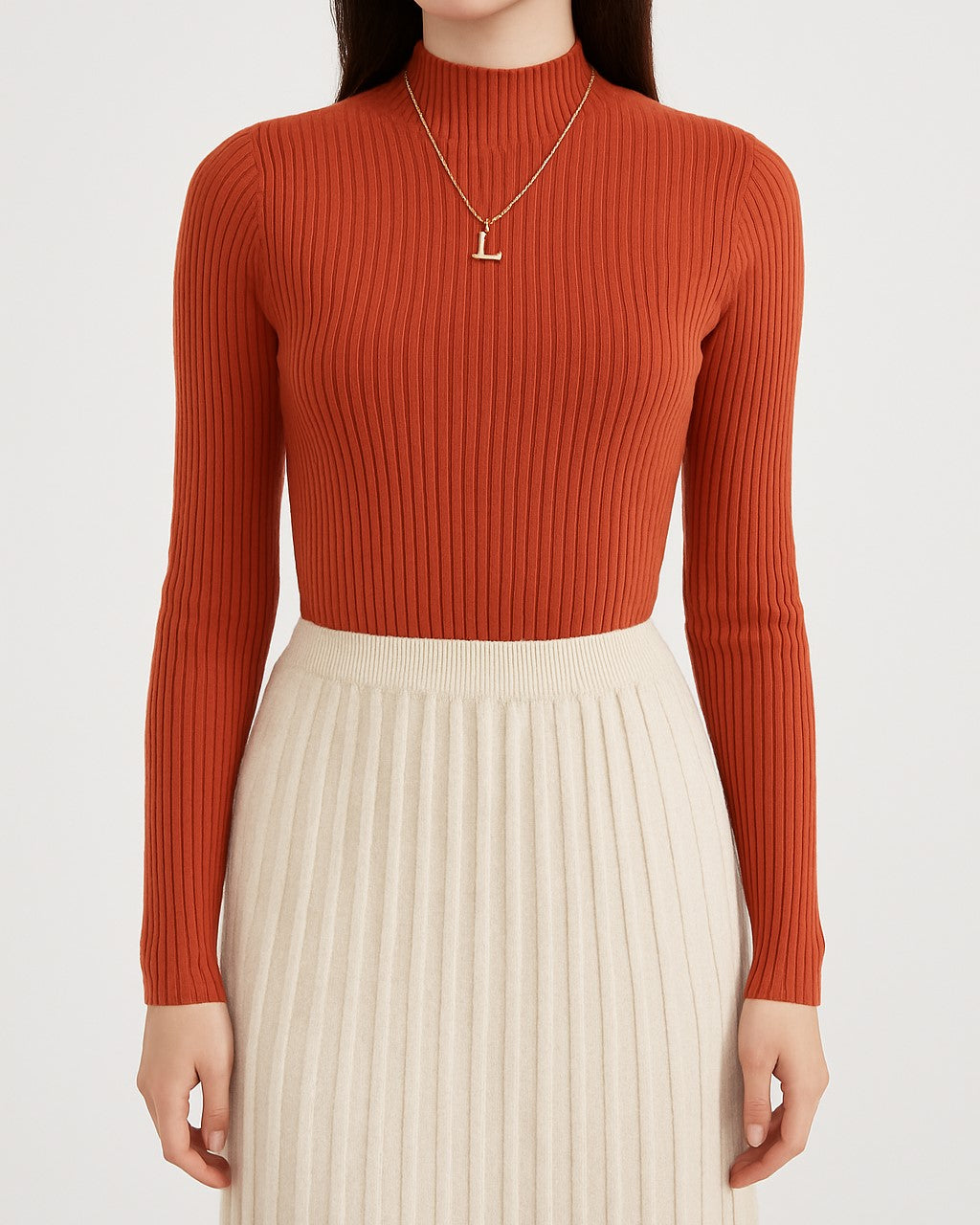 Kira Ribbed Mock Neck Top