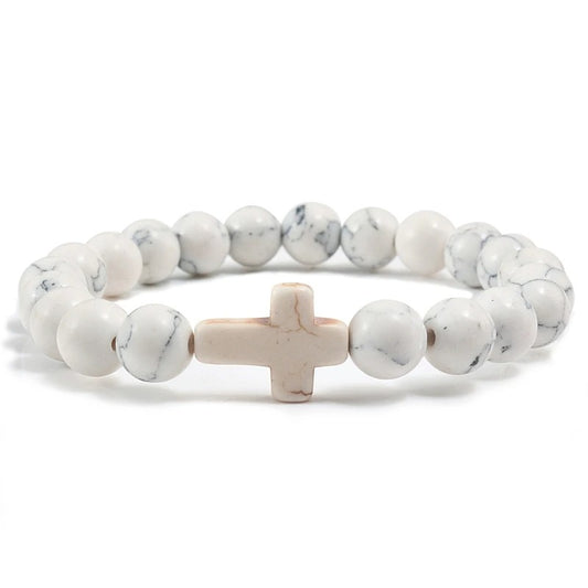 Jesus Cross Stone Bracelet